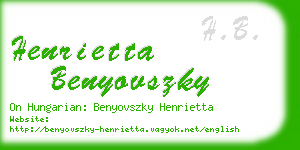 henrietta benyovszky business card